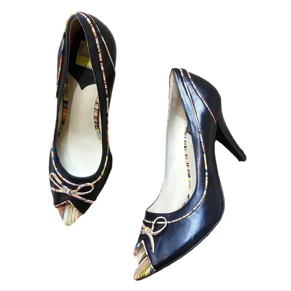 Paul Smith Leather Open Toe Heels Size 36